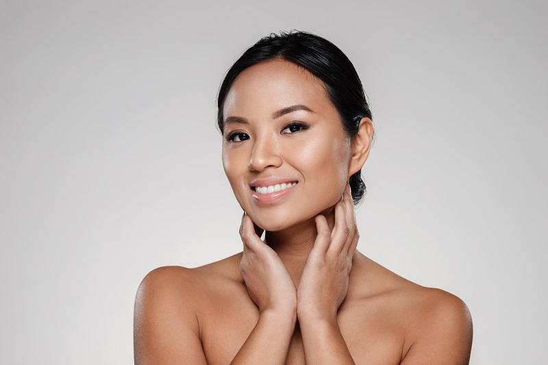 Beauty,Portrait,Of,A,Happy,Half,Naked,Asian,Woman,Looking